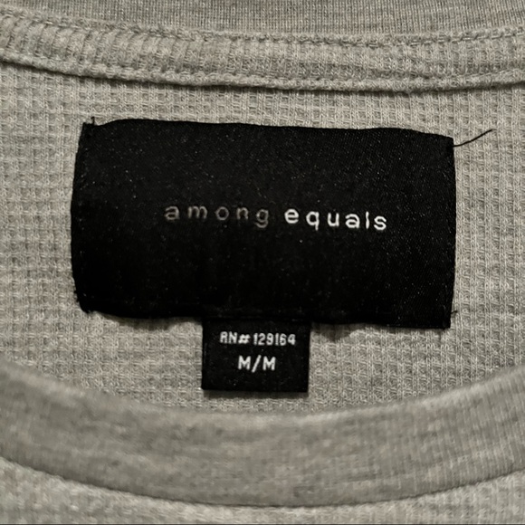 Men’s Among Equals by Cotton On Grey Short Sleeve Henley High Low T-shirt Sz M - Picture 5 of 8